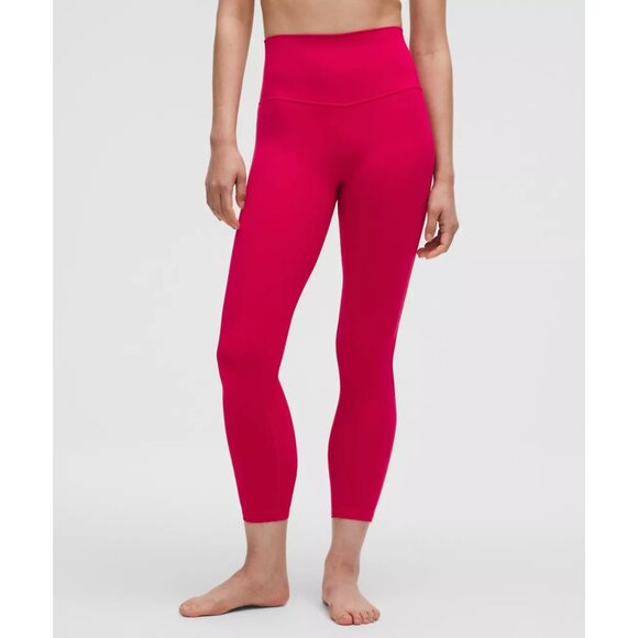 lululemon athletica Pants - Lululemon High Waisted Align Leggings Red Cropped Yoga Gym Workout Size 2